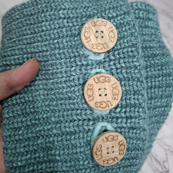 Teal Knit Button UGG Boots - Picture 2 of 11